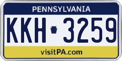 PA license plate KKH3259