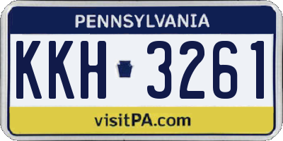PA license plate KKH3261