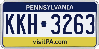 PA license plate KKH3263