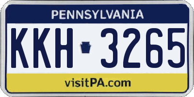 PA license plate KKH3265