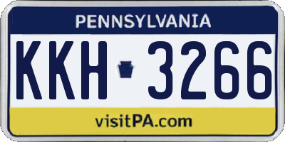PA license plate KKH3266
