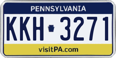 PA license plate KKH3271