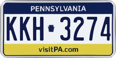 PA license plate KKH3274