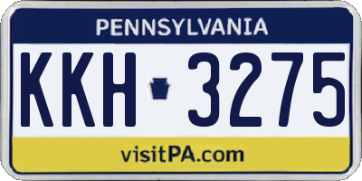 PA license plate KKH3275
