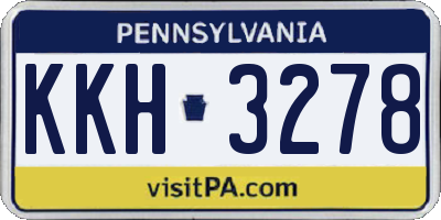 PA license plate KKH3278