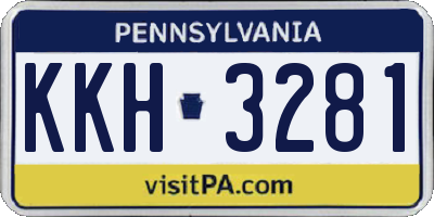 PA license plate KKH3281