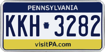 PA license plate KKH3282