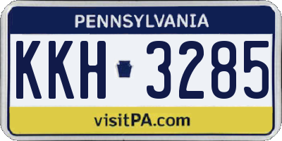 PA license plate KKH3285