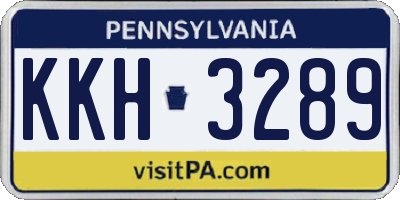 PA license plate KKH3289
