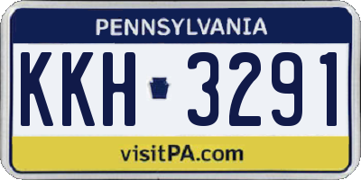 PA license plate KKH3291