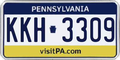 PA license plate KKH3309