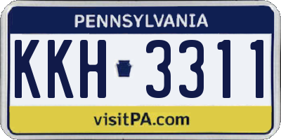 PA license plate KKH3311