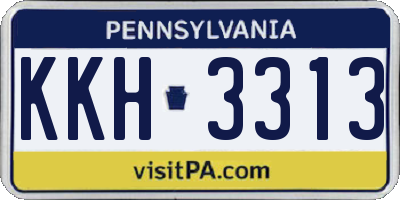 PA license plate KKH3313