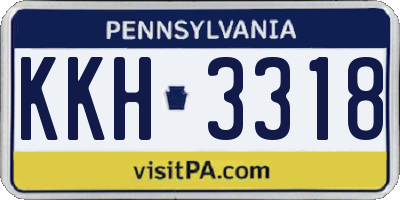 PA license plate KKH3318