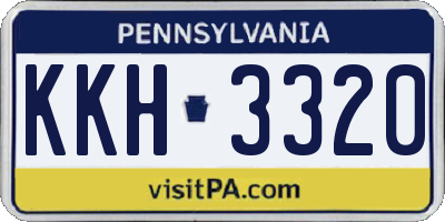 PA license plate KKH3320