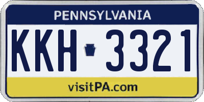PA license plate KKH3321