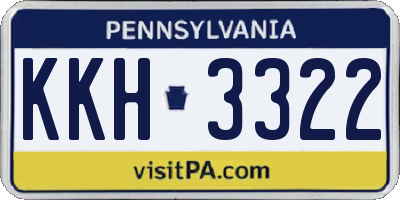 PA license plate KKH3322