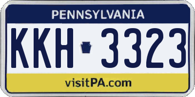 PA license plate KKH3323