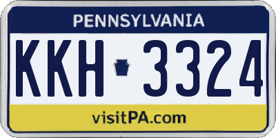 PA license plate KKH3324