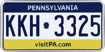 PA license plate KKH3325