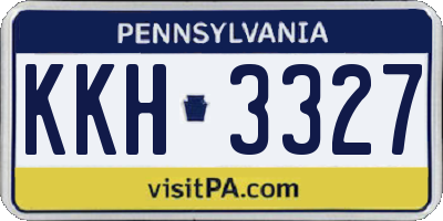 PA license plate KKH3327