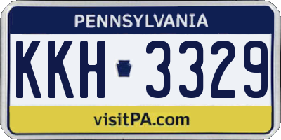 PA license plate KKH3329
