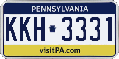 PA license plate KKH3331