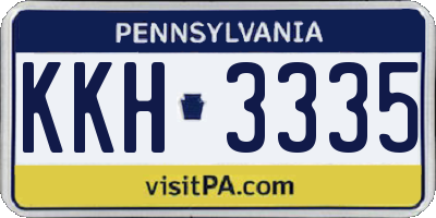 PA license plate KKH3335