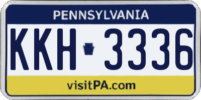 PA license plate KKH3336