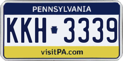 PA license plate KKH3339