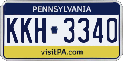 PA license plate KKH3340