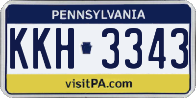 PA license plate KKH3343