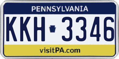 PA license plate KKH3346