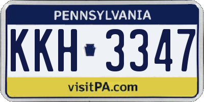 PA license plate KKH3347