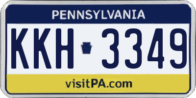 PA license plate KKH3349