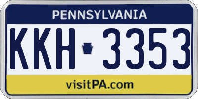 PA license plate KKH3353