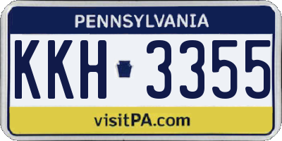 PA license plate KKH3355