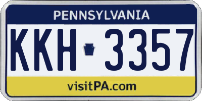 PA license plate KKH3357