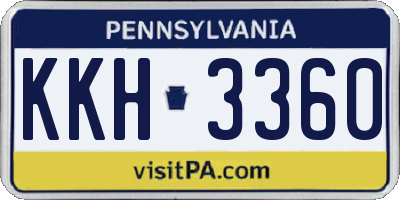 PA license plate KKH3360