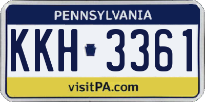 PA license plate KKH3361