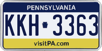 PA license plate KKH3363