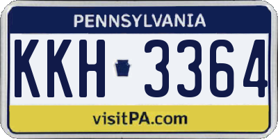 PA license plate KKH3364