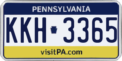 PA license plate KKH3365