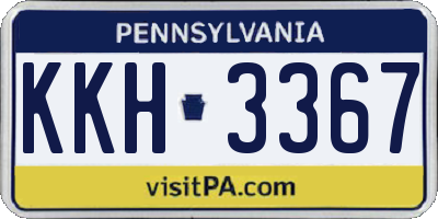 PA license plate KKH3367