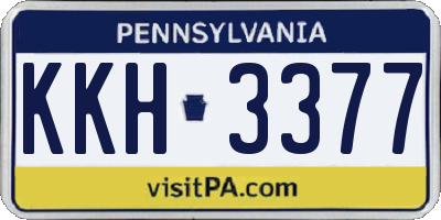 PA license plate KKH3377