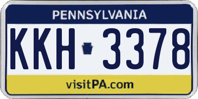 PA license plate KKH3378