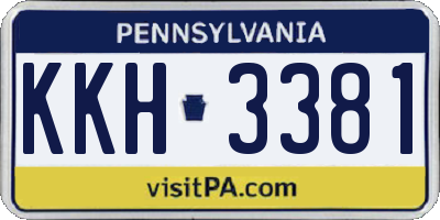 PA license plate KKH3381