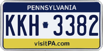 PA license plate KKH3382
