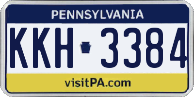 PA license plate KKH3384