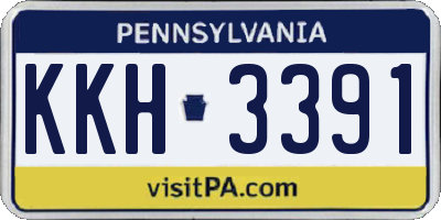 PA license plate KKH3391